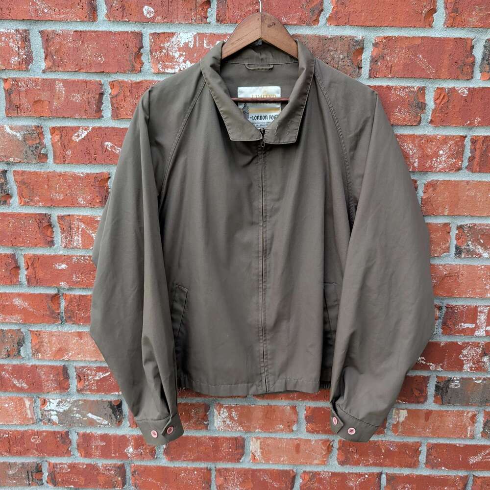 London Fog Limited Edition Harrington Jacket Mens XL Long Olive Zip Up